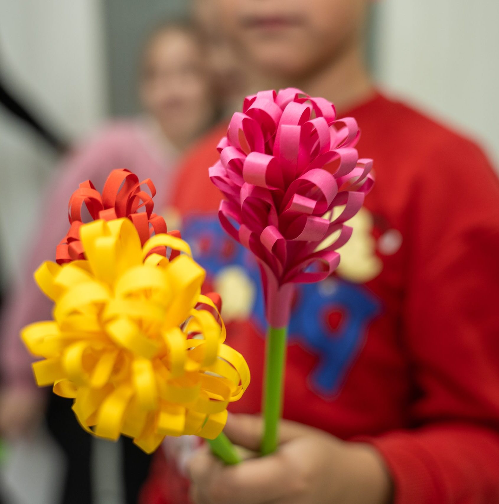 Students engaged in creative school activities