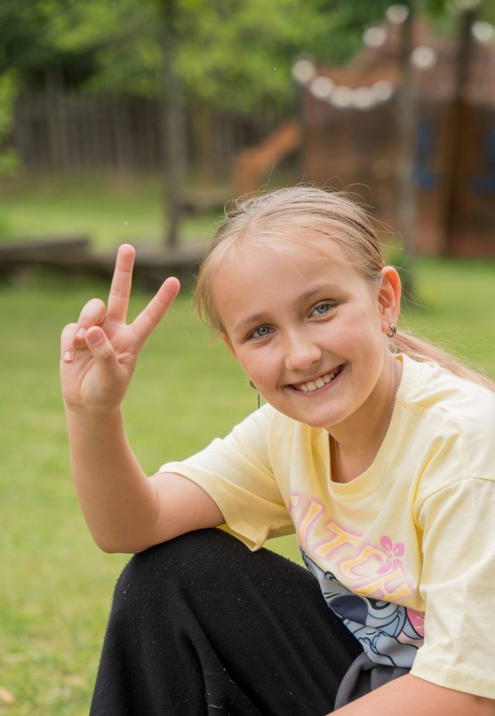 Happy child during a school activity in Novi Sad